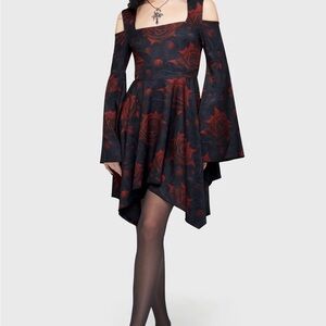 Killstar Blood Rose Mini Dress NWT
